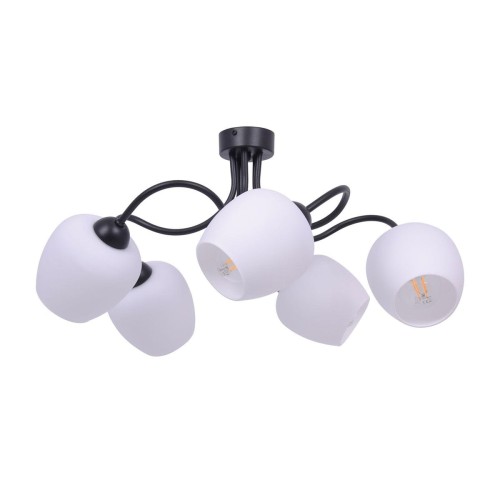 Bella lampa sufitowa 5xE27 czarna/biała K-5186