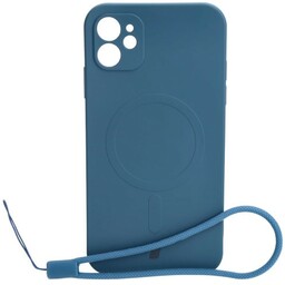 Bizon Etui Case Silicone MagSafe do iPhone 11, granatowe