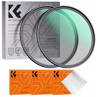 Zestaw filtrów K&F CONCEPT Black Diffusion 1/4 i 1/8 (77 mm) | Bezpłatny transport