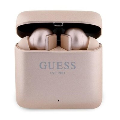 Guess GUTWSSU20ALEGP TWS + stacja dokująca różowo złoty/rose gold Printed Logo