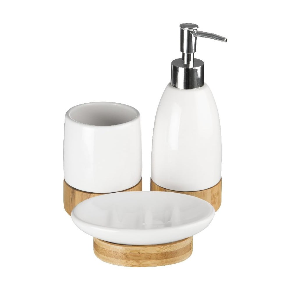 Biały kamienny zestaw akcesoriów łazienkowych Earth – Premier Housewares