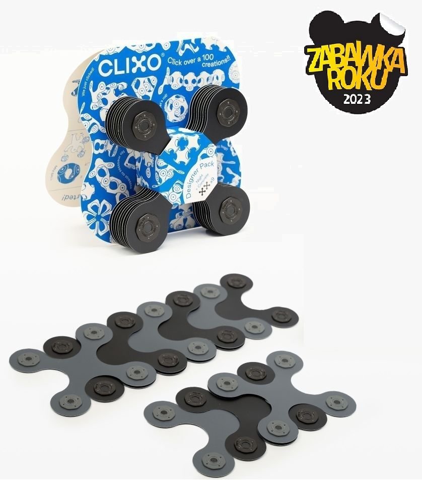 Zestaw 9 Klocków Magnetycznych Clixo, Czarne / Clixo