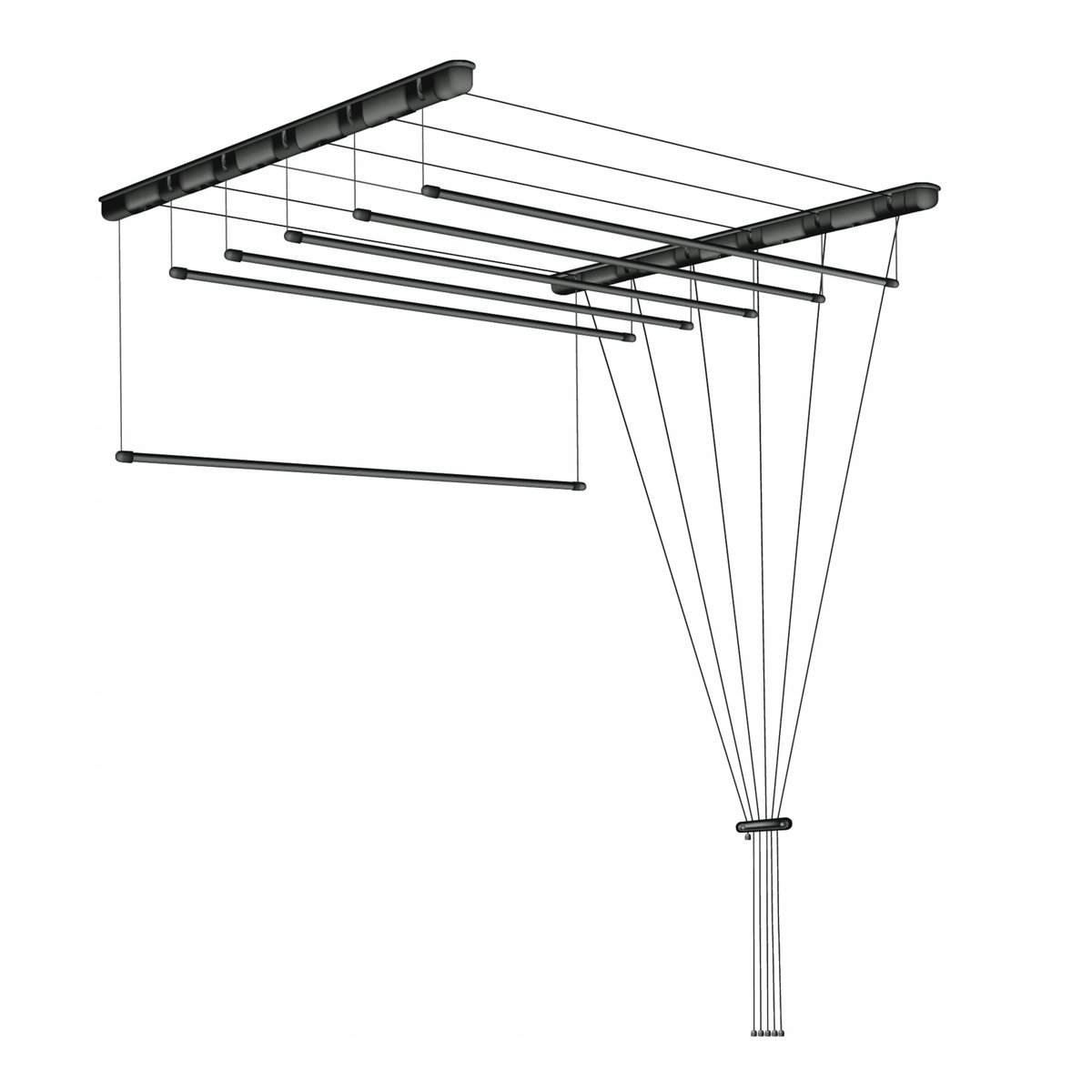 SUSZARKA PODSUFITOWA CZARNA WISZĄCA OGRODOWA ŁAZIENKOWA 7 PRĘTÓW 90 cm