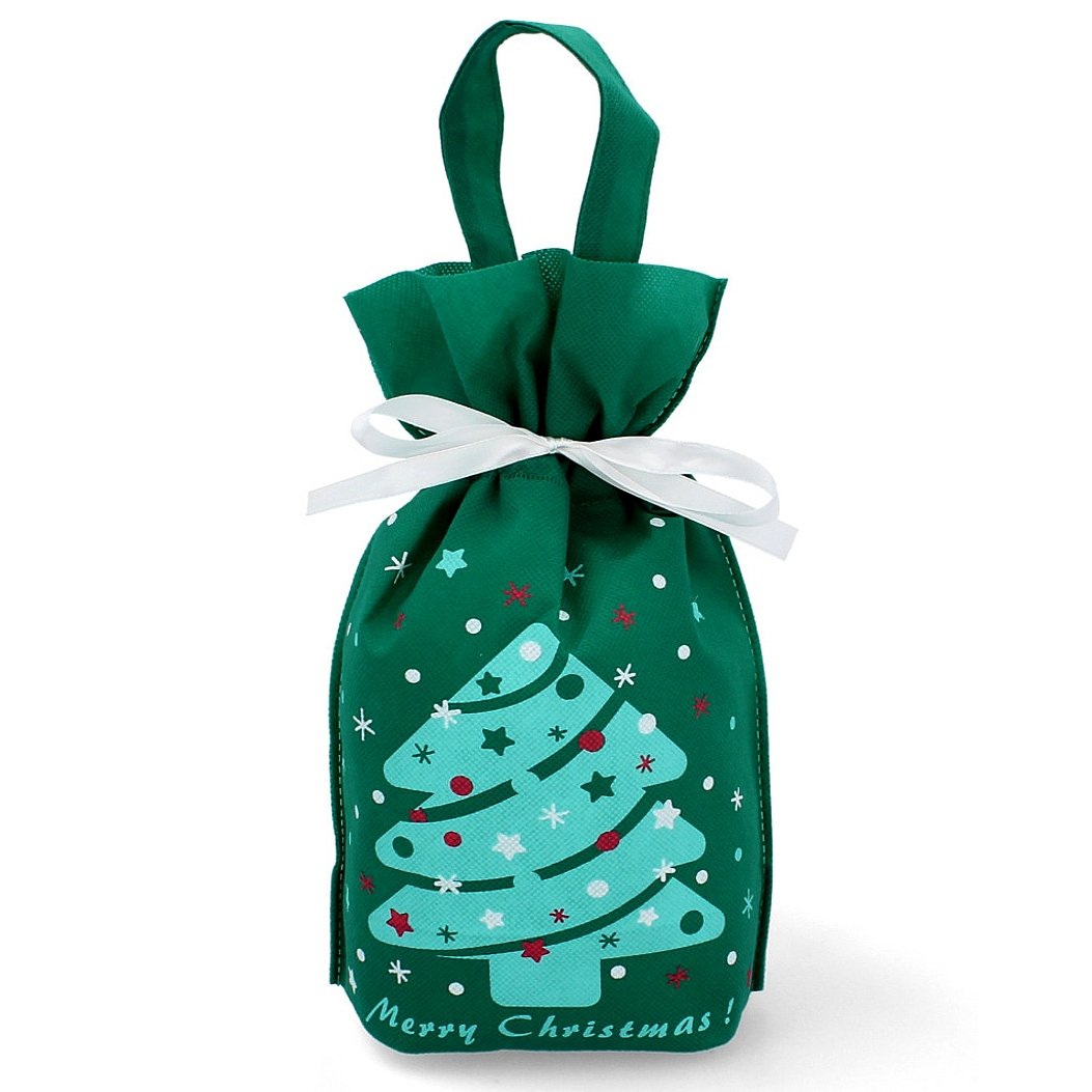 Worek na prezenty zielony świąteczne torebka 22x32cm