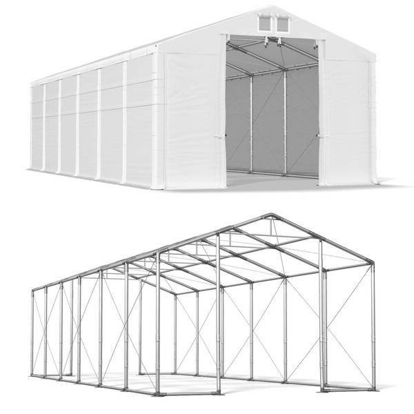 Namiot Magazynowy Całoroczny 8x12x3,5 Biały WINTER PLUS MSD