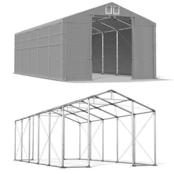Namiot Magazynowy Całoroczny 5x10x4 Szary WINTER PLUS MSD