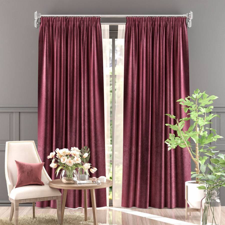 Zasłona na taśmie Welur Moradi Bordo 140x250cm 140 x 250 [cm]