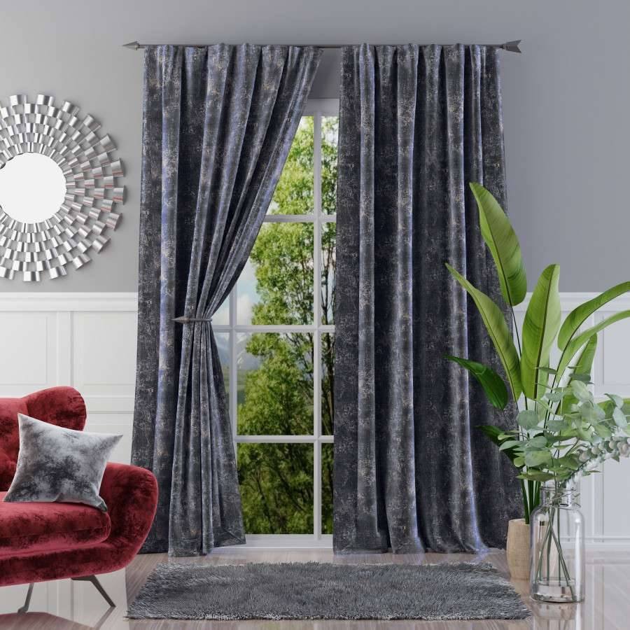 Zasłona Welur Esti Soczysta Stalowa 135x250cm 135 x 250[cm]