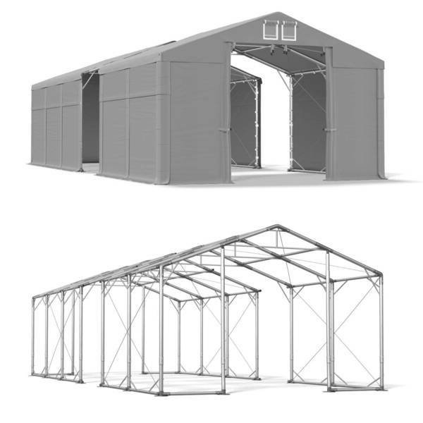 Namiot Magazynowy Całoroczny 6x20x2,5 Szary POLAR MS/SD