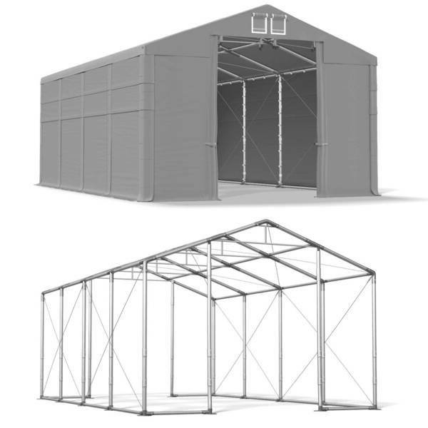 Namiot Magazynowy Całoroczny 5x8x3,5 Szary WINTER PLUS MSD