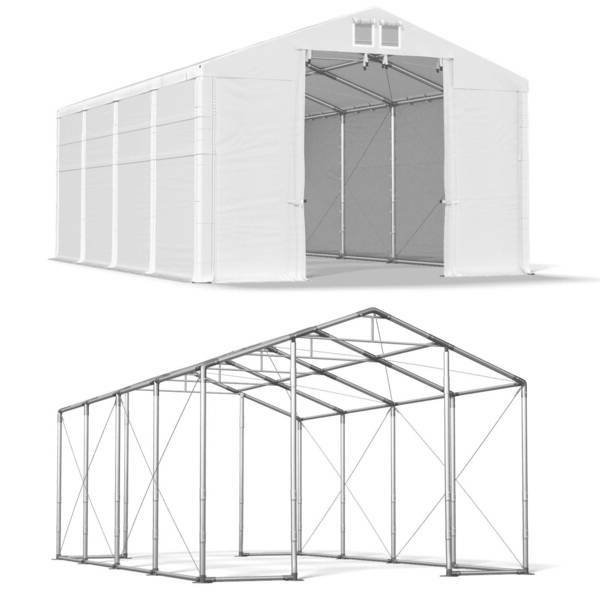 Namiot Magazynowy Całoroczny 8x8x4 Biały WINTER PLUS MSD