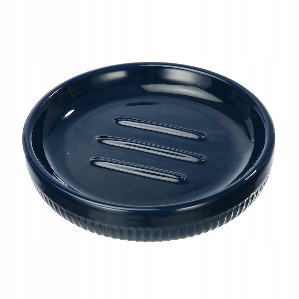 MYDELNICZKA PODSTAWKA DO ŁAZIENKI NA MYDŁO, CERAMIKA, GRANATOWA