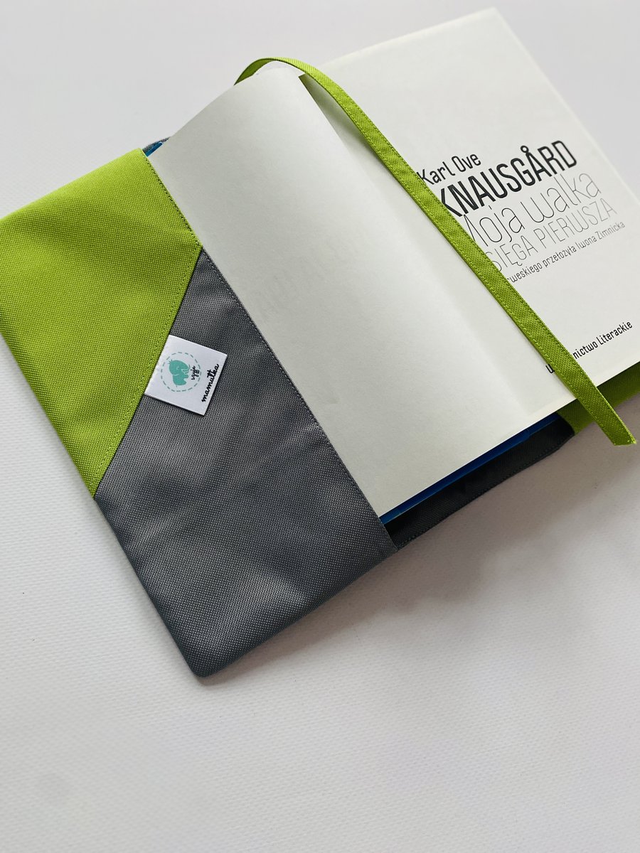Etui Okładka Na Książkę, Szary+Zieleń