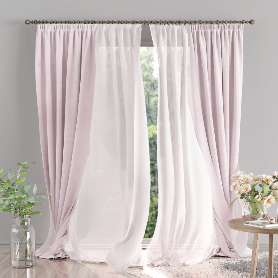 Zasłona na taśmie Velvet róż 135 x 245 [cm]