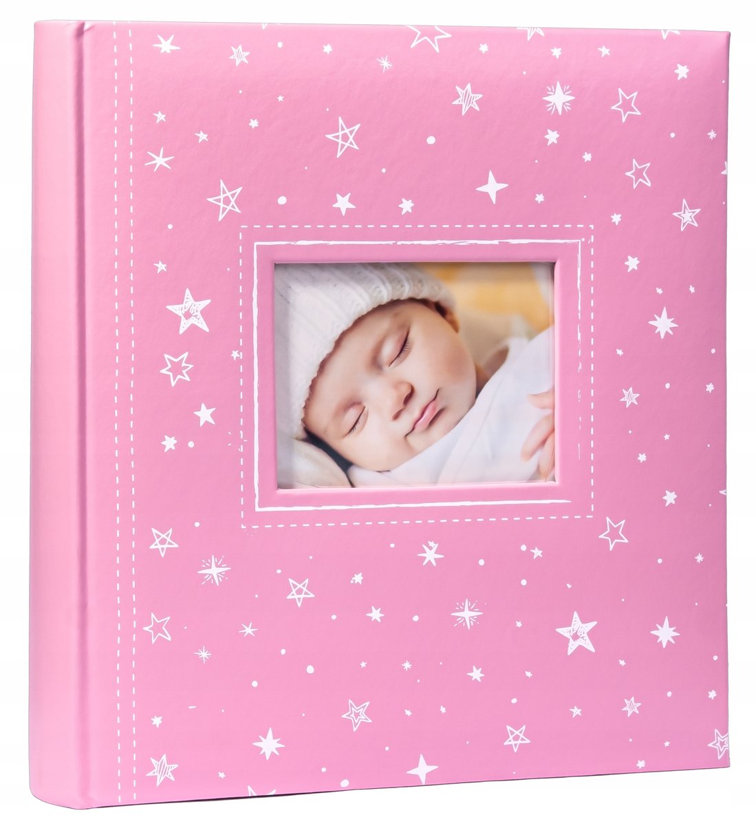 Album dziecięcy różowy zdjęcia wklejane 60 stron z gwiazdkami