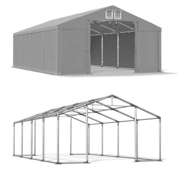 Namiot Magazynowy Całoroczny 8x8x2 Szary WINTER MSD