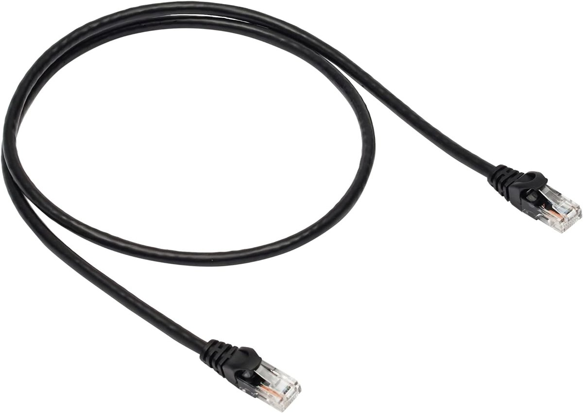 Kabel Ethernet RJ45 LAN Cat 6 1Gbit/s 250MHz 1.5m Czarny