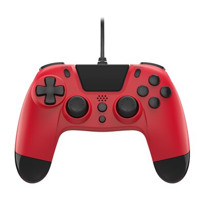 Gioteck Vx-4 Przewodowy kontroler (Sony PS4) - Czerwony kontroler Play 4, kontroler Gamepad Joystick dla PlayStation 4 kontroler gier z drutem Joypad Dualshock dla PS4 Slim/Pro - PlayStation 4