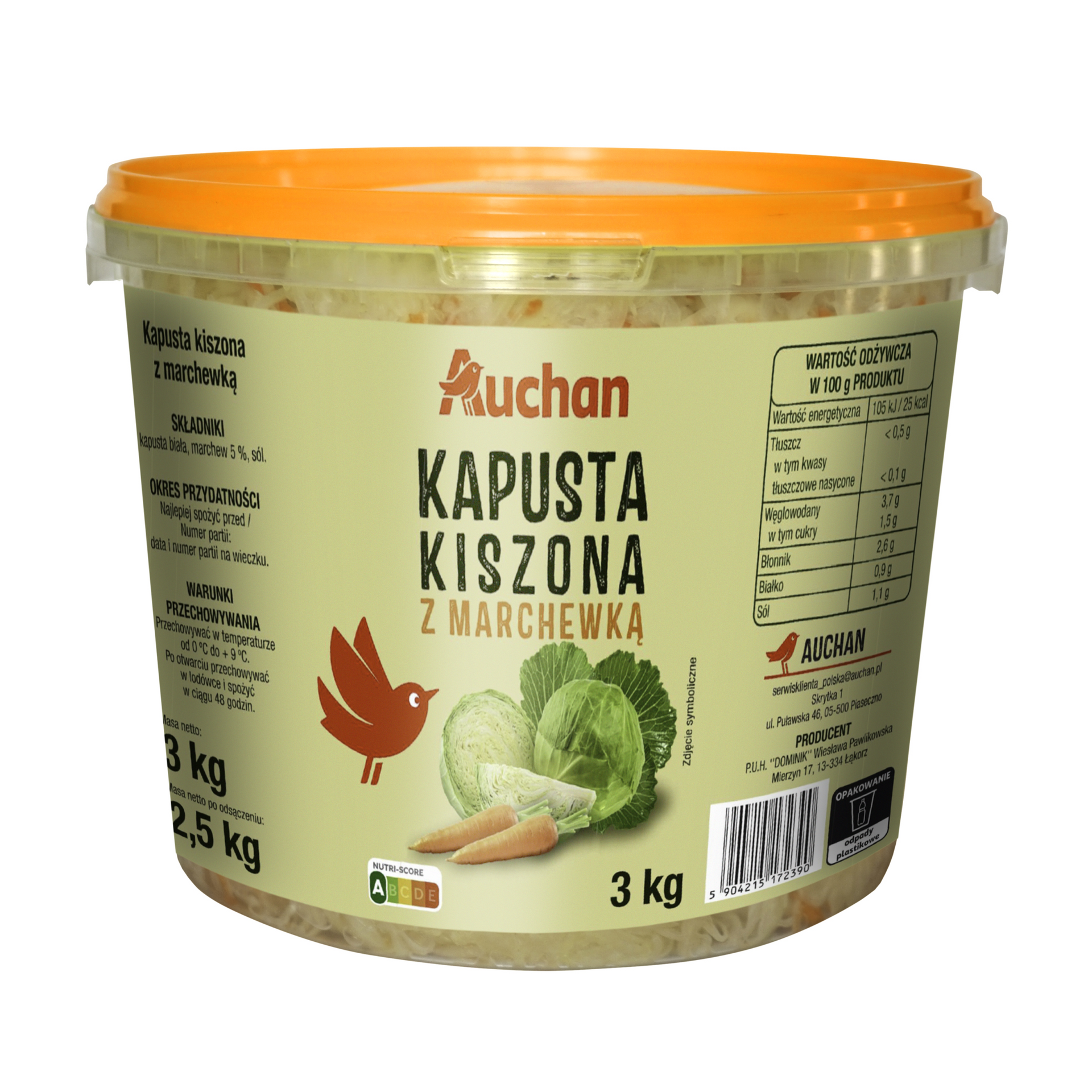 Auchan - Kapusta kiszona z marchewką
