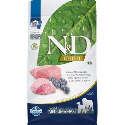 Farmina N&D Prime Adult Medium&Maxi Lamb&Blueberry 2,5 kg