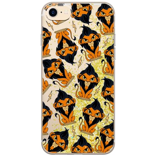 ERT GROUP etui na telefon Apple Iphone 7/8/ SE 2/ SE 3, case oryginalny i oficjalnie licencjonowany przez Disney, wzór Scar 002, optymalnie dopasowane, z efektem płynnego brokatu