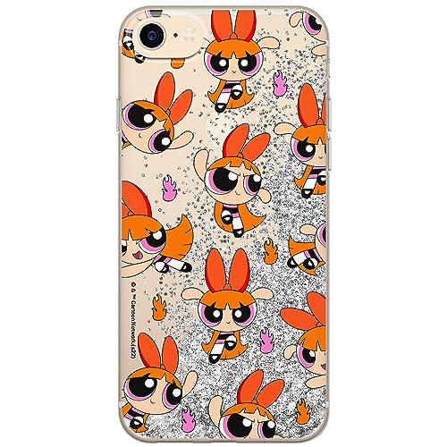 ERT GROUP etui na telefon Apple Iphone 7/8/ SE 2/ SE 3, case oryginalny i oficjalnie licencjonowany przez The Powerpuff Girls, wzór The Powerpuff Girls 007, z efektem płynnego brokatu