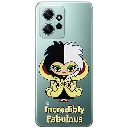 ERT GROUP etui na telefon Xiaomi REDMI NOTE 12 4G, case oryginalny i oficjalnie licencjonowany przez Disney, wzór Cruella 006, optymalnie dopasowane, plecki z TPU częściowo przeźroczyste