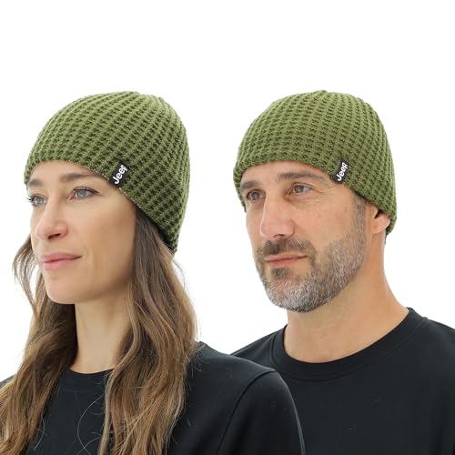 JEEP O102911-E821 J dwustronna czapka z dzianiny J23W Unisex Olive Green/Birch Wh Uni