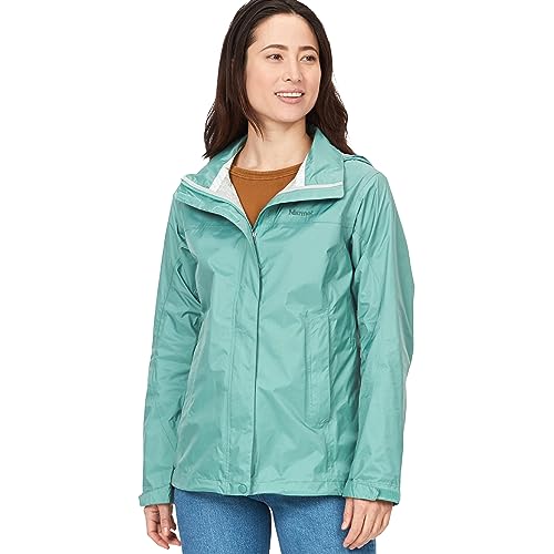 Marmot Kobiety Wm's PreCip Eco Jacket, Wodoodporna kurtka przeciwdeszczowa, oddychający płaszcz przeciwdeszczowy, składana wiatrówka hardshell, idealna na trekking, Blue Agave, L