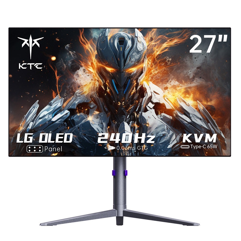 Monitor gamingowy OLED 27 cali KTC G27P6 z rozdzielczością 2560x1440, odświeżaniem 240Hz, wbudowanymi głośnikami