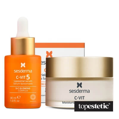 Sesderma C-VIT Moisturizing Facial Cream + C-VIT 5 Liposomal Serum ZESTAW Krem nawilżający 50 ml + Serum do twarzy z witaminą C 30 ml