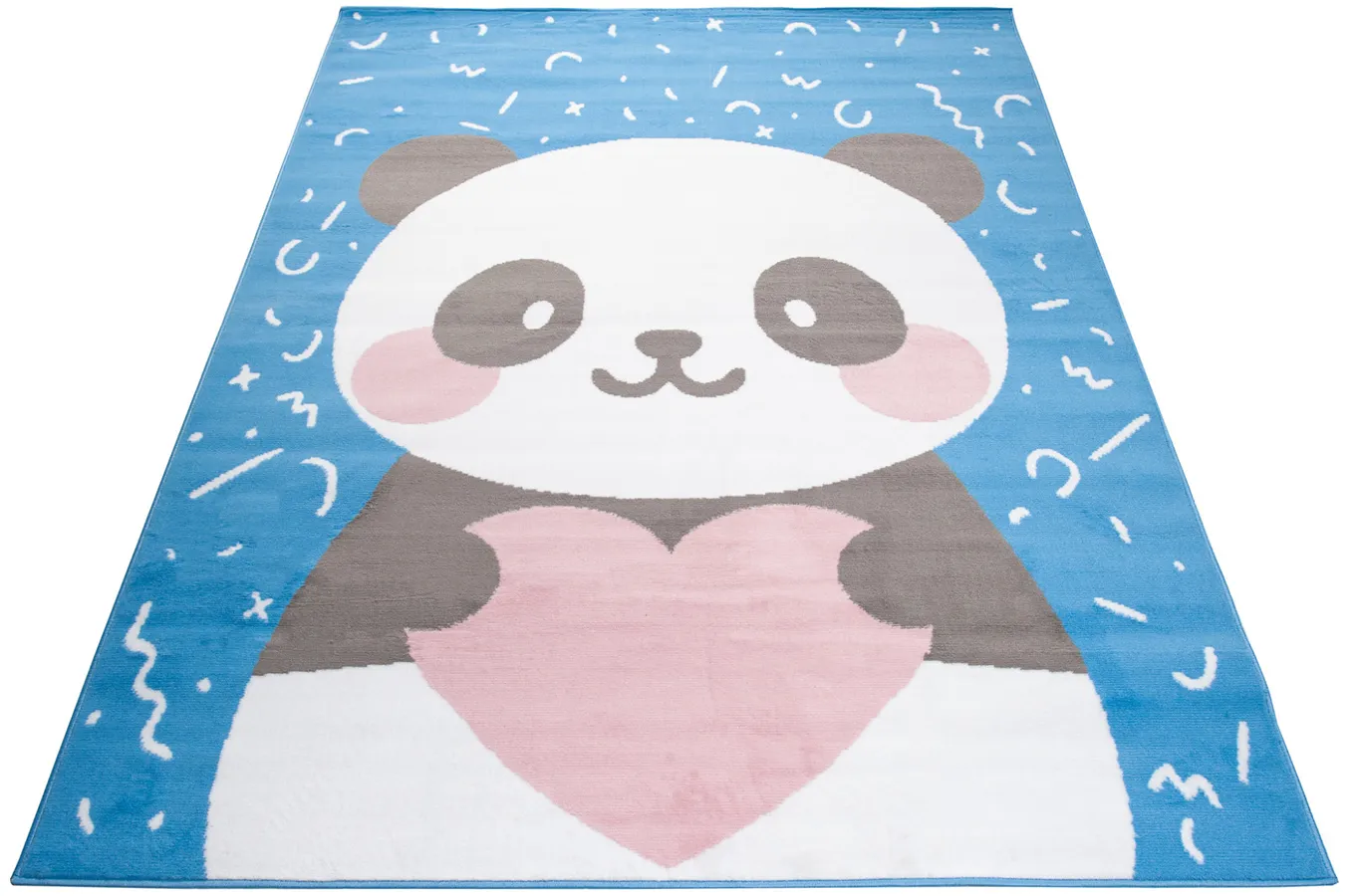 Niebieski dywan z pandą do pokoju dziecięcego E8-Z15