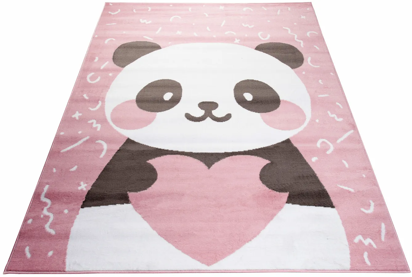 Różowy dywan z pandą do pokoju dziecięcego K3-F93