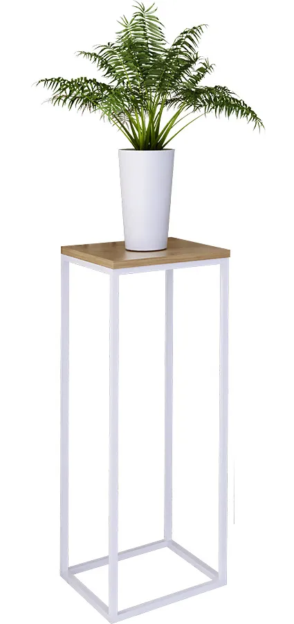 Kwietnik w stylu skandynawskim biały + dąb lancelot S1-M76