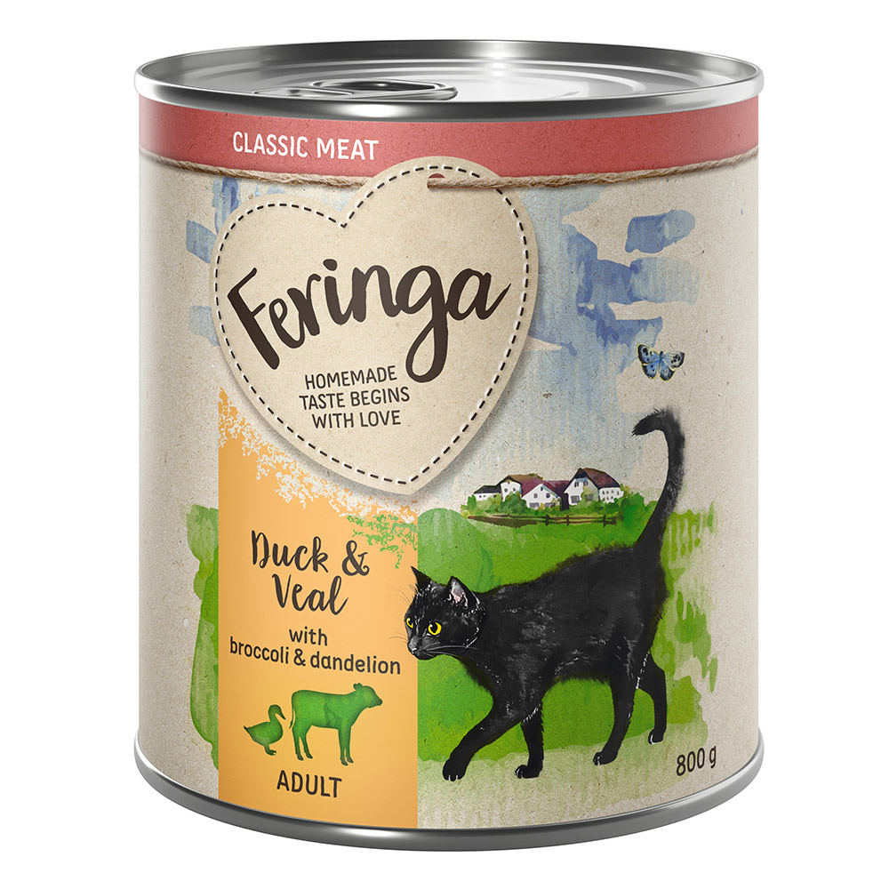 20 + 4 gratis! Feringa Classic Meat Menu, pakiety mieszane, 24 x 200 g / 24 x 400 g / 24 x 800 g - Pakiet mieszany 2: Królik i indyk, Jagnięcina i wołowina, Kaczka i cielęcina, 24 x 800 g