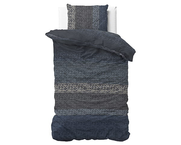 Kpl 140x220 FL GRADIENT KNITS niebieski flanela