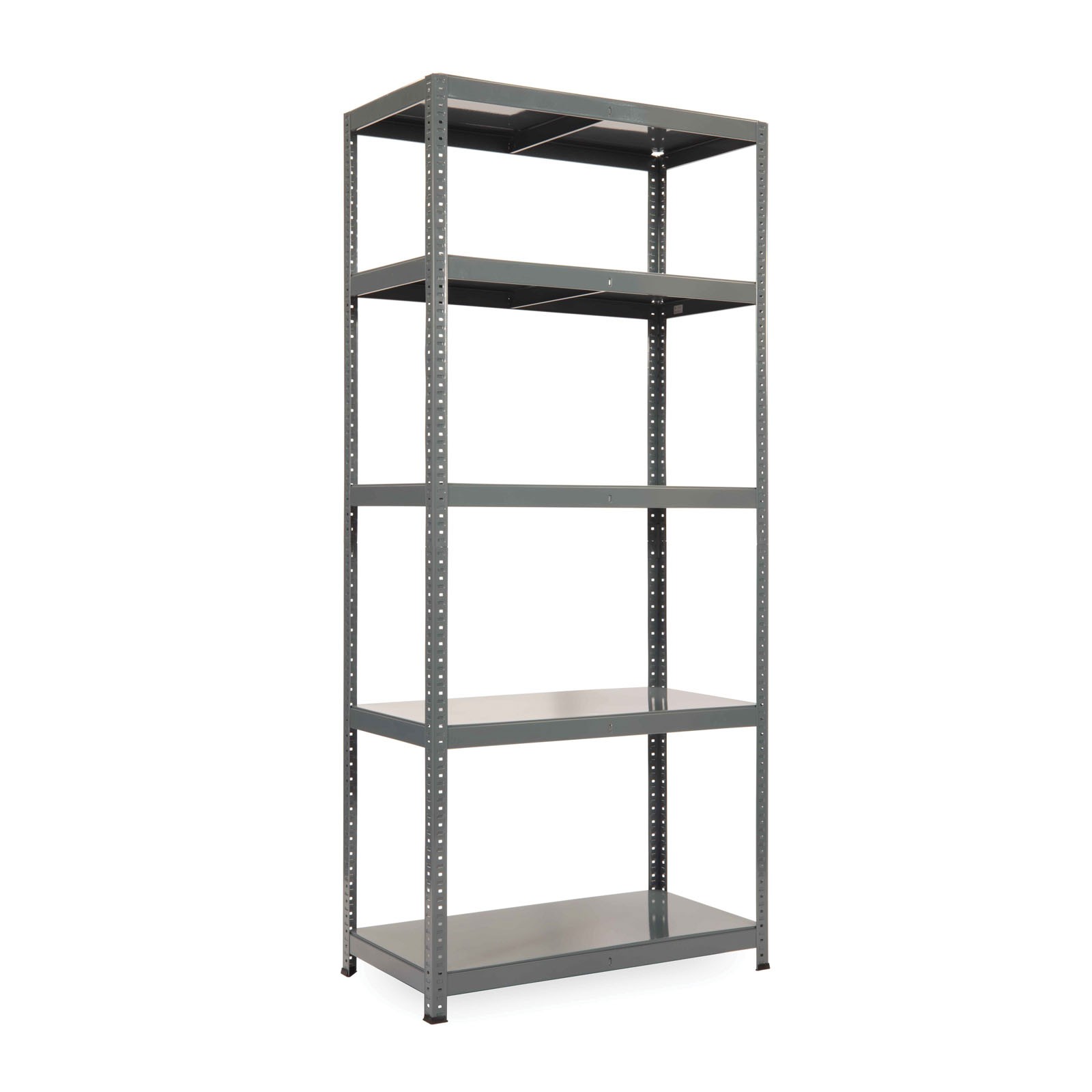 Regał półkowy 1800x900x600 mm, 5 półek, nośność półek 175 kg, RAL 7031