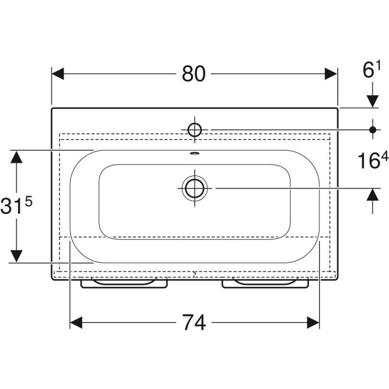 Geberit Selnova Umywalka z szafką 80x50,2 cm lava mat 501.257.00.1 - odbiór osobisty: Kraków, Warszawa