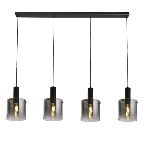 Sweden lampa wisząca 4xE27 czarna/przydymiona 88910-4BK