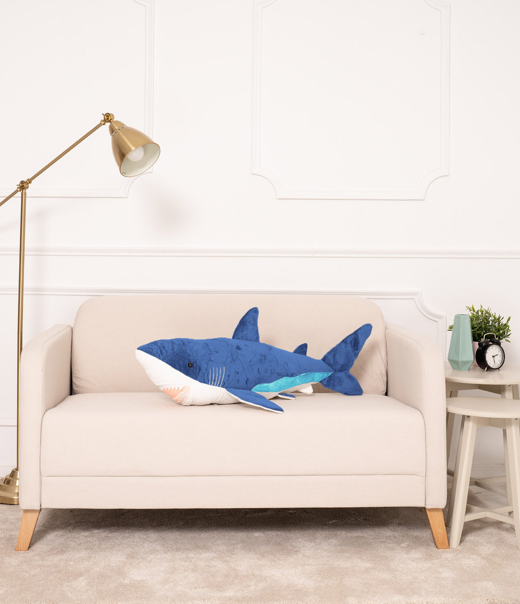 Miś Gustaw, Miś Rekin Adi, niebieski, 90cm