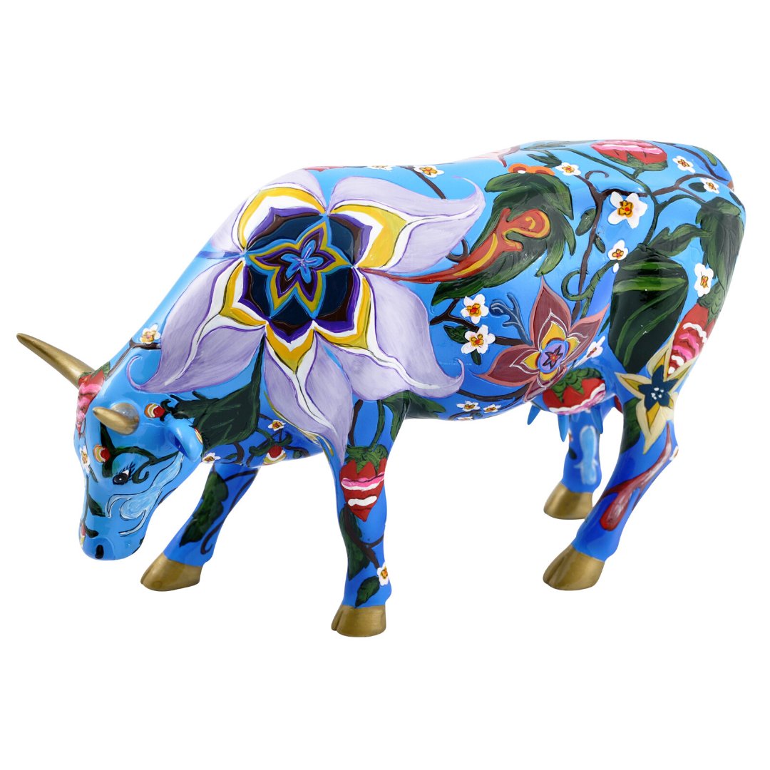 CowParade, figurka-krówka BIRTHA, duża/poliresing
