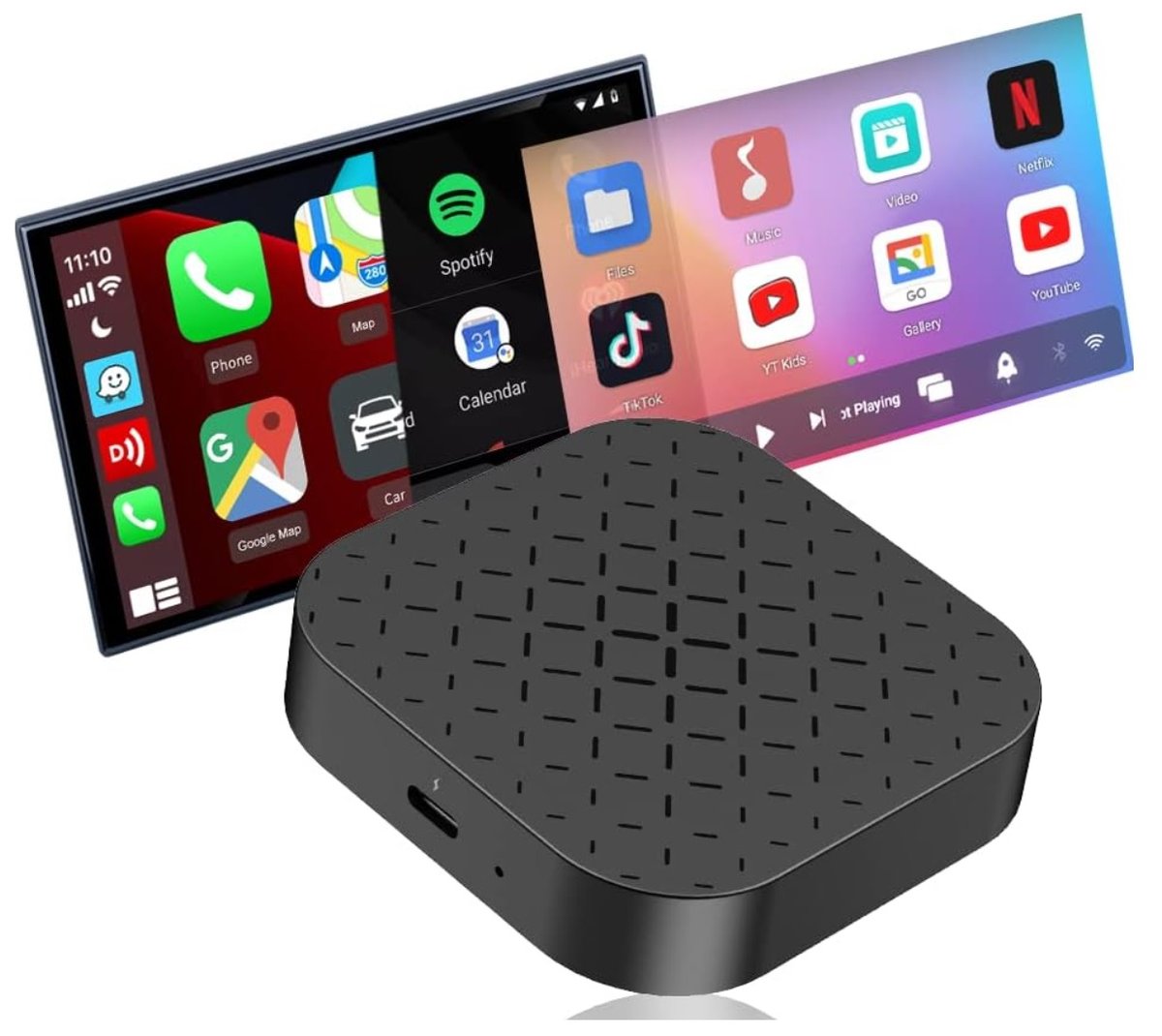 Фото - Радіоприймач / годинник Apple Carlinkit Tbox Basic Android 11 - 2G/16G Bezprzewodowy  Carplay Android Auto / Karta SD 