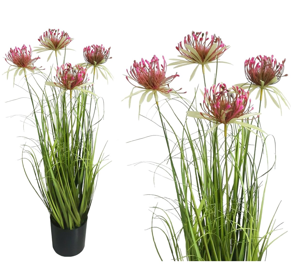 Sztuczna trawa w doniczce jak żywa gęsta 70 cm zakwitnięta