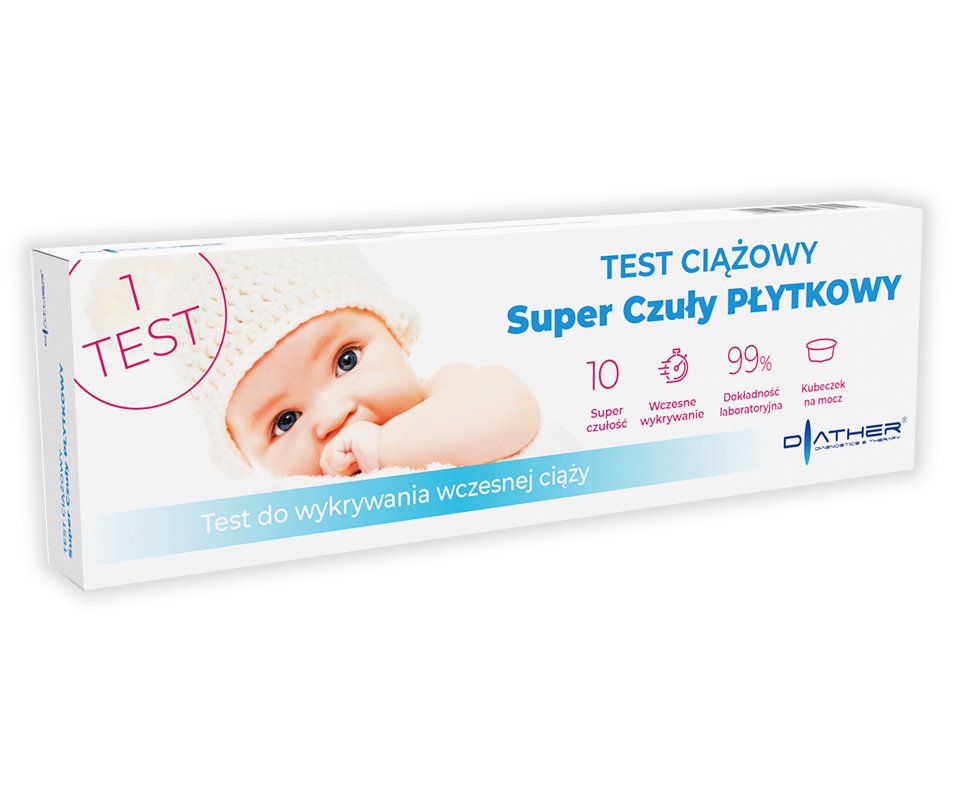 Diather, Test Ciążowy Super Czuły Płytkowy, 1 Szt.