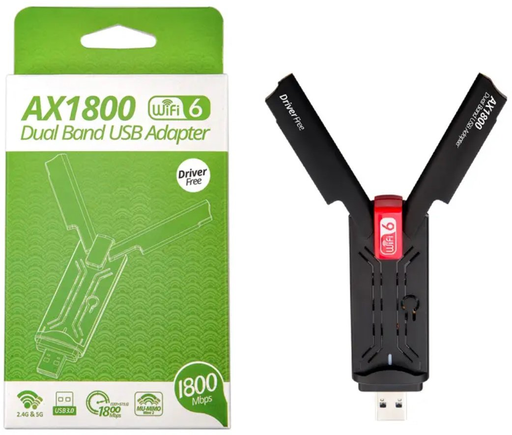 Antena USB WiFi 6 AX1800Mbps Dwuzakresowa 2.4GHz & 5GHz