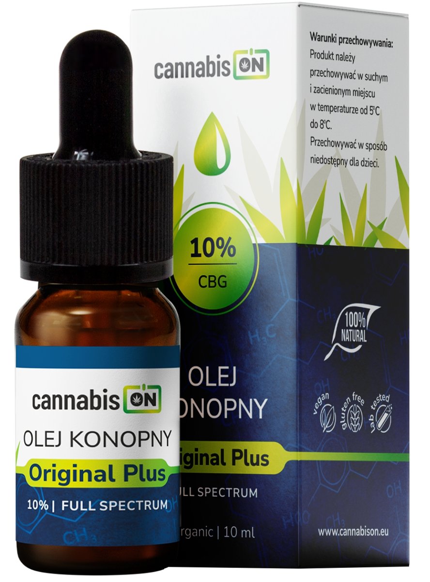 Cannabis ON, Olejek konopny CBG 10% Full Spectrum Certyfikat