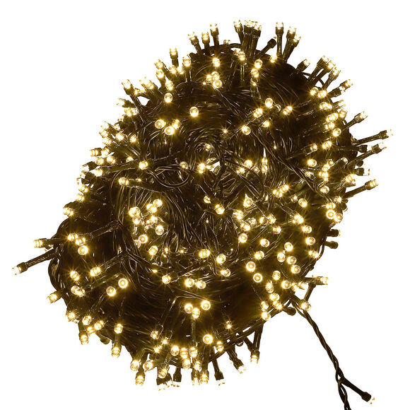 LAMPKI CHOINKOWE ZEWNĘTRZNE 500 LED 27,5m CIEPŁY BIAŁY WODOODPORNE TRWAŁE