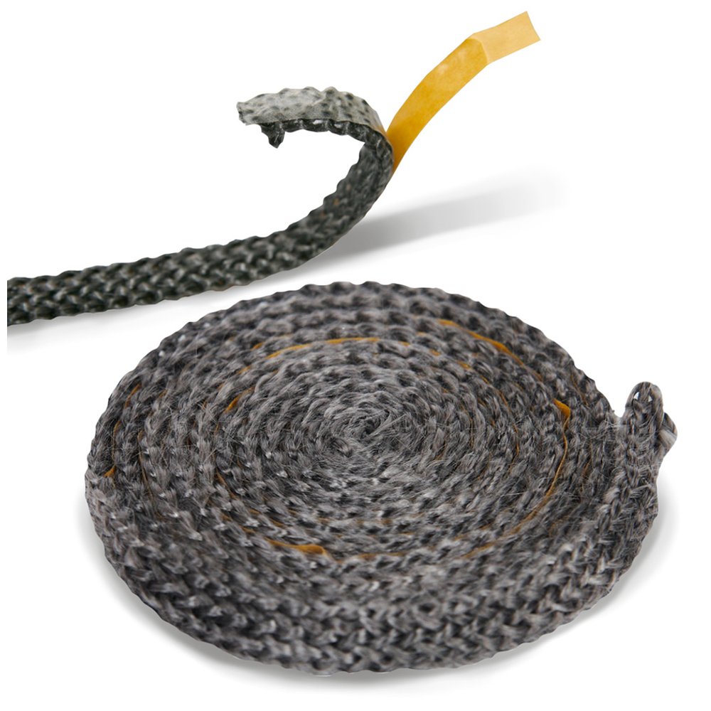 Sznur uszczelniający do kominków i pieców, płaski, samoprzylepny, grubość 6x3mm (15m)