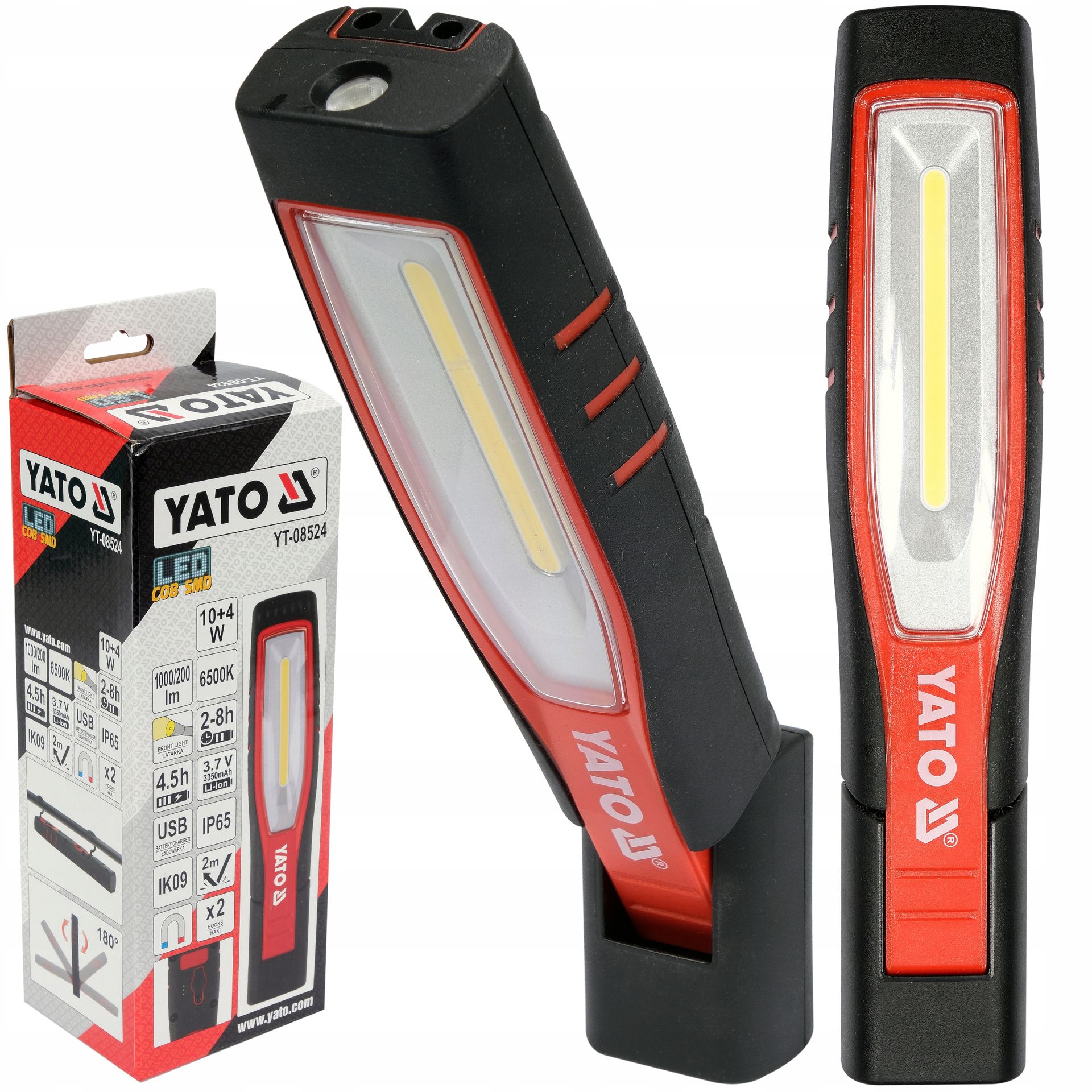 Yato Lampa Latarka Warsztatowa Cob 10W 1000LM Akumulatorowa