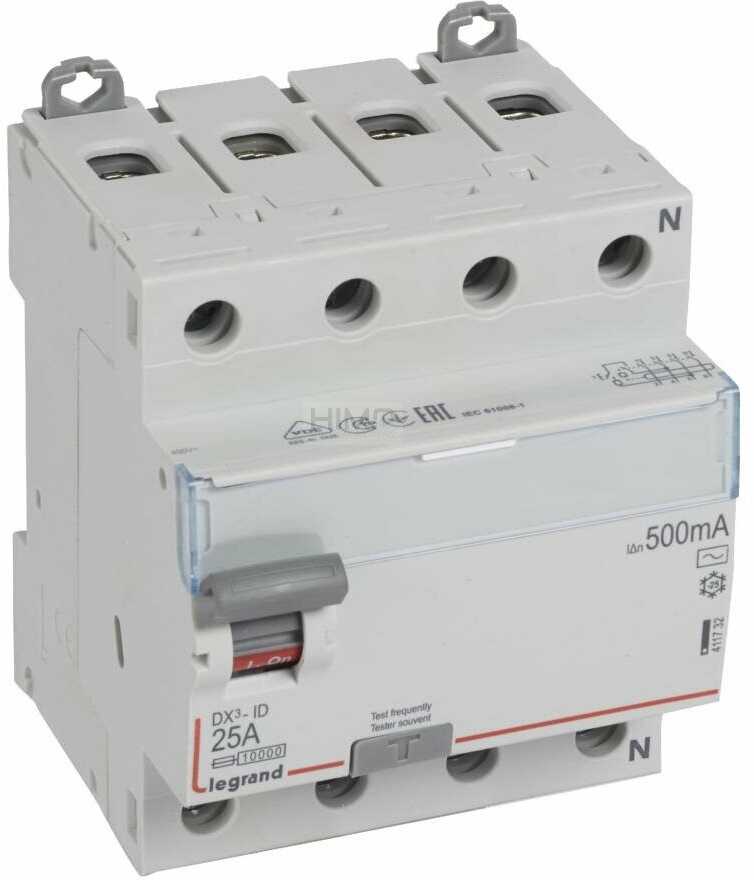 Legrand WYŁĄCZNIK RÓŻNICOWOPRĄDOWY P 304 4P 25A 500MA TYP AC SERII DX3, 411732